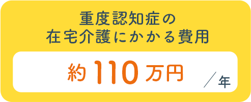 重度認知症の在宅介護にかかる費用 110万円 /年